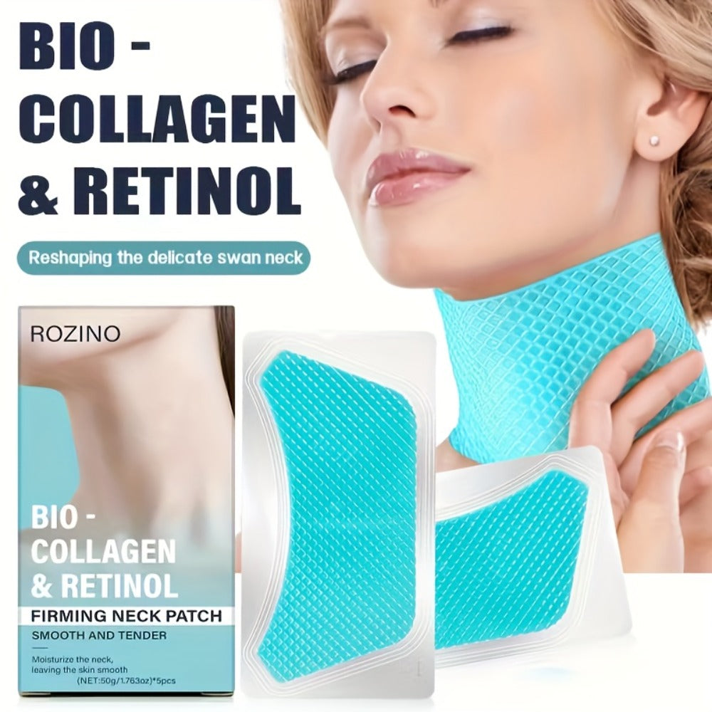 Bio-Collagen & Retinol Neck Firming Patches 10pcs ¨C Hydrating Gel Neck Mask for Tightening, Smoothing & Anti-Sagging, Hypoallergenic for All Skin Types