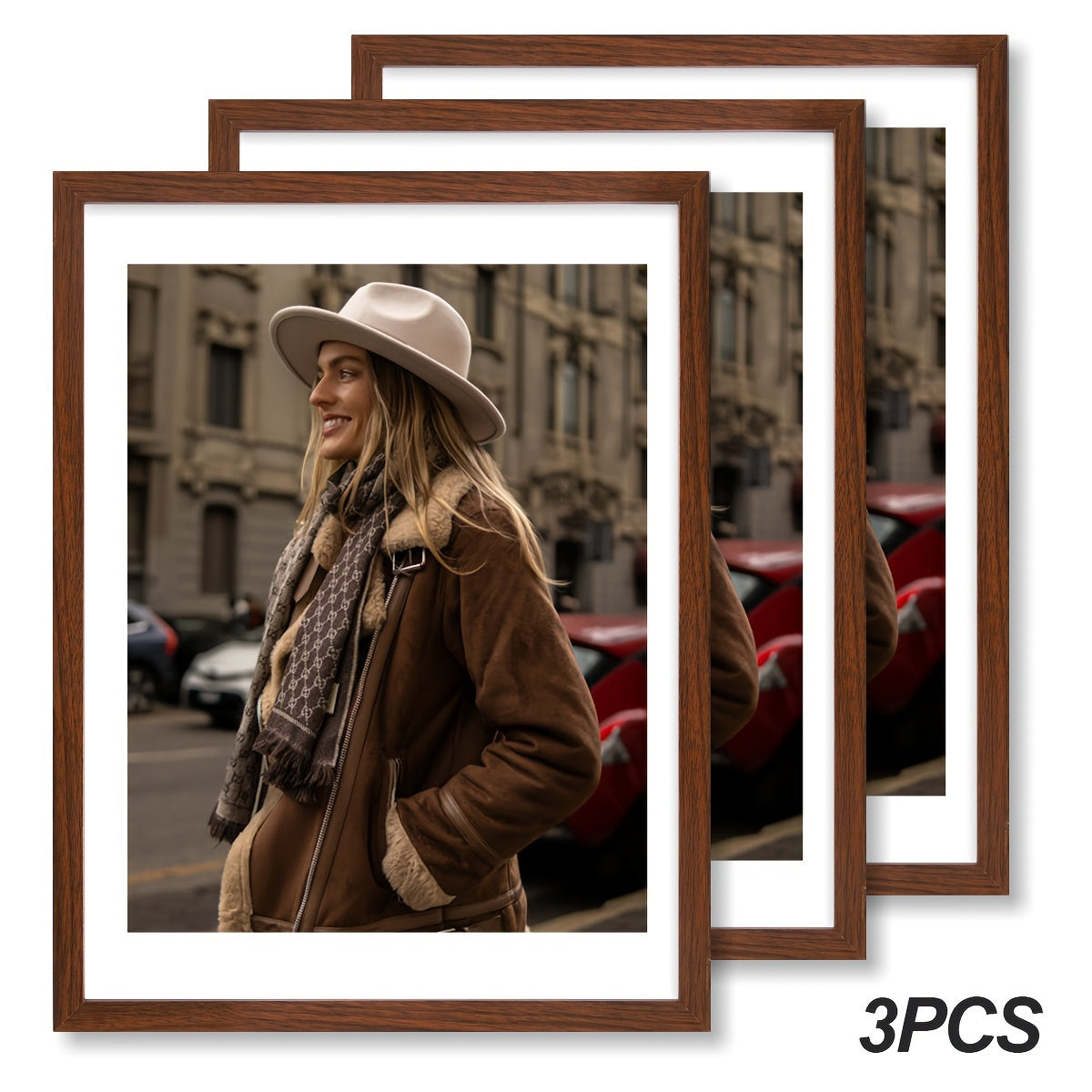 Picture Frames 12x16 Set of 3 ¨C Classic Wood Poster Frames, Horizontal & Vertical Wall Hanging, Multi-Color Options for Bedroom Office Living Room Gallery Wall Decor