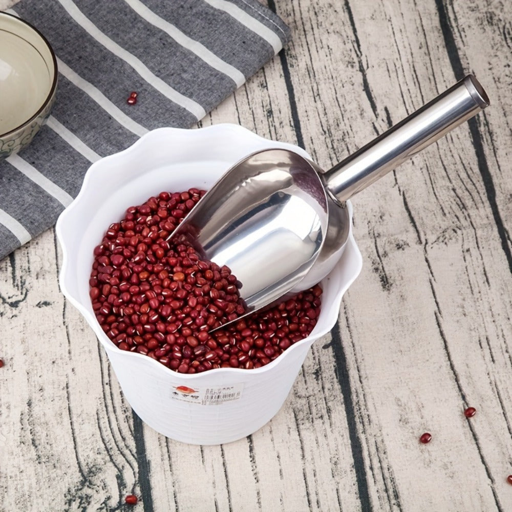 Stainless Steel Ice Spoon Set 4pcs 3oz Versatile Serving Spoon for Ice, Sugar, Beans & Rice ¨C Kitchen Bar Tool for Parties, Weddings & Pet Food