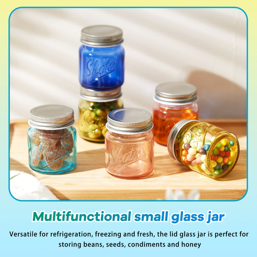 Mason Jar Shot Glasses 36 Pcs with Lids ¨C 2 Oz Dishwasher Safe Mini Shooter Glasses ¨C Perfect for Wedding Party Favors, Home Bar, Desserts, Halloween & Christmas Gift ¨C Fresh Color