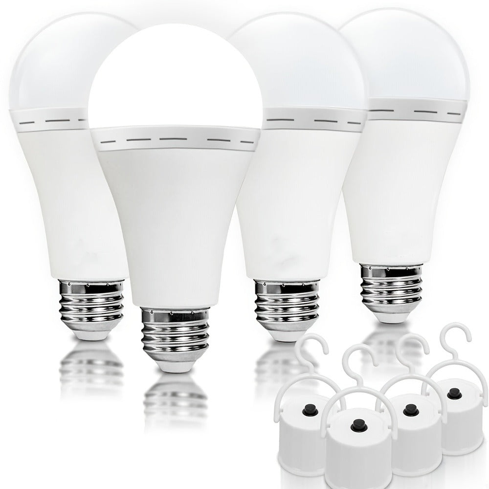 Emergency Light Bulb for Power Outages, Self-Charging Battery Backup LED Bulb 1200mAh 60 Watt Equivalent, Stays On During Blackout, E26 Base Rechargeable Backup Bulb for Home Safety Daily Use