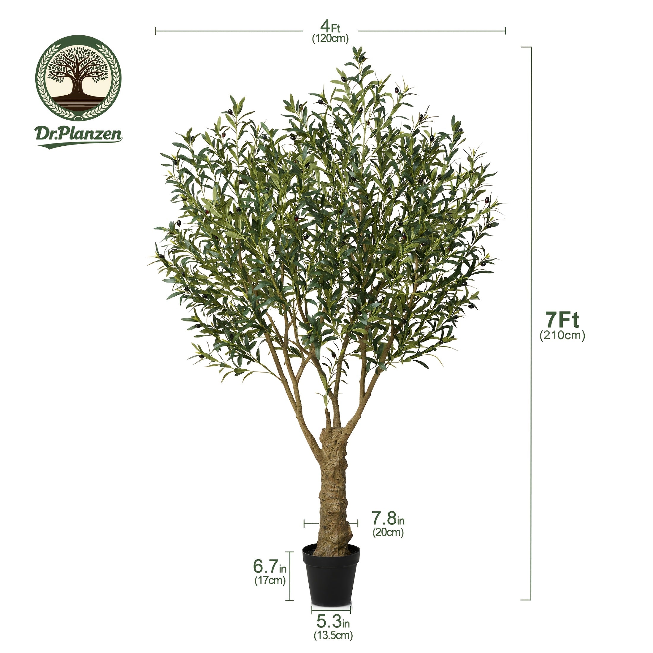 Artificial Olive Tree 5/6/7/8FT UV-Resistant Faux Olive Plant with Black Planter, Lifelike Silk Leaves, Mediterranean Indoor Outdoor Decor for Living Room Office Bedroom Patio