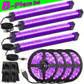 UV Black Light Bars & Strips 8-Piece Set ¨C 385-400nm USB Powered 5V LED Blacklight for Glow Party, Halloween, Neon Party, Body Paint & Fluorescent Art (4x32cm + 4x250cm)