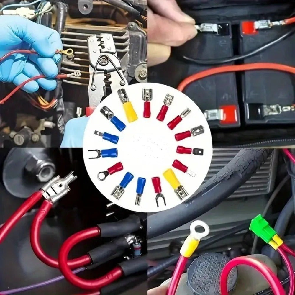 Electrical Crimp Terminals 280pcs Assorted Kit ¨C Insulated Ring Fork Spade & Butt Wire Connectors for Automotive Marine & Home Wiring, Universal Cable Connector Set with Storage Case