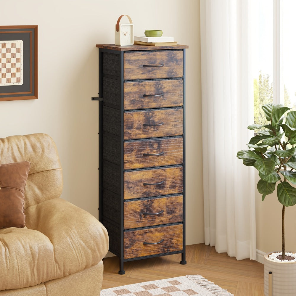 Tall Dresser with Fabric Drawers Storage Organizer 41-47 Inch 6 Drawer Chest for Bedroom Closet Entryway Clothing Storage 6 Colors