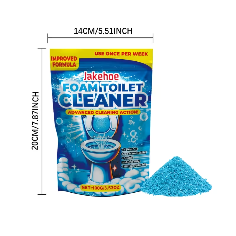 Toilet Cleaning Powder with Foam ¨C Odor Removal, Stain Dissolving & Pipe Unclogging Bathroom Cleaner