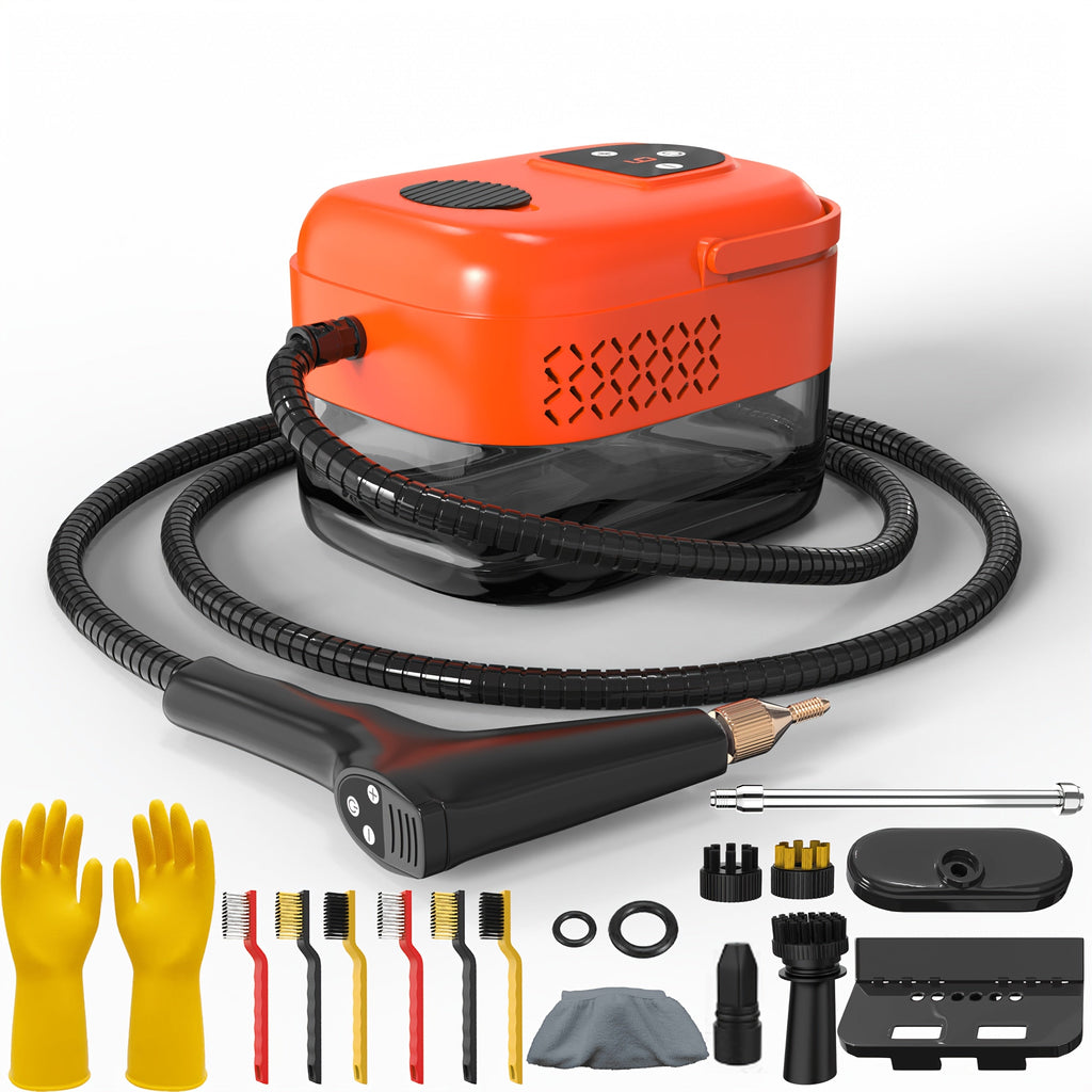 Handheld Steam Cleaner High Pressure High Temperature LCD Multi-Speed for Kitchen Grease Sofa Tile Grout Carpet Home Cleaning