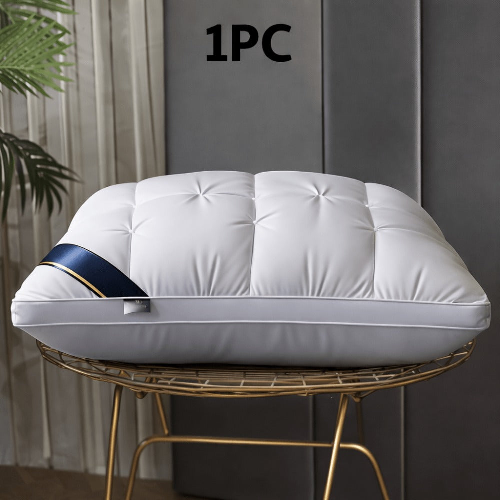 Hotel Quality Pillow Soft Polyester Fiber Bed Pillow with Zipper Closure for Deep Sleep Neck Support, Machine Washable All Season Pillow for Home Bedroom, White Grey 1 2 4 Pack