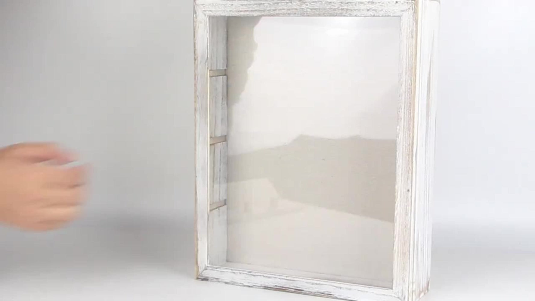 Shadow Box Frame 11x14 with 4 Removable Shelves - Large Deep Display Case for Medals Coins Pins Photos Flowers Keepsakes, Wall Hanging Memory Box for Collections, Black White Brown