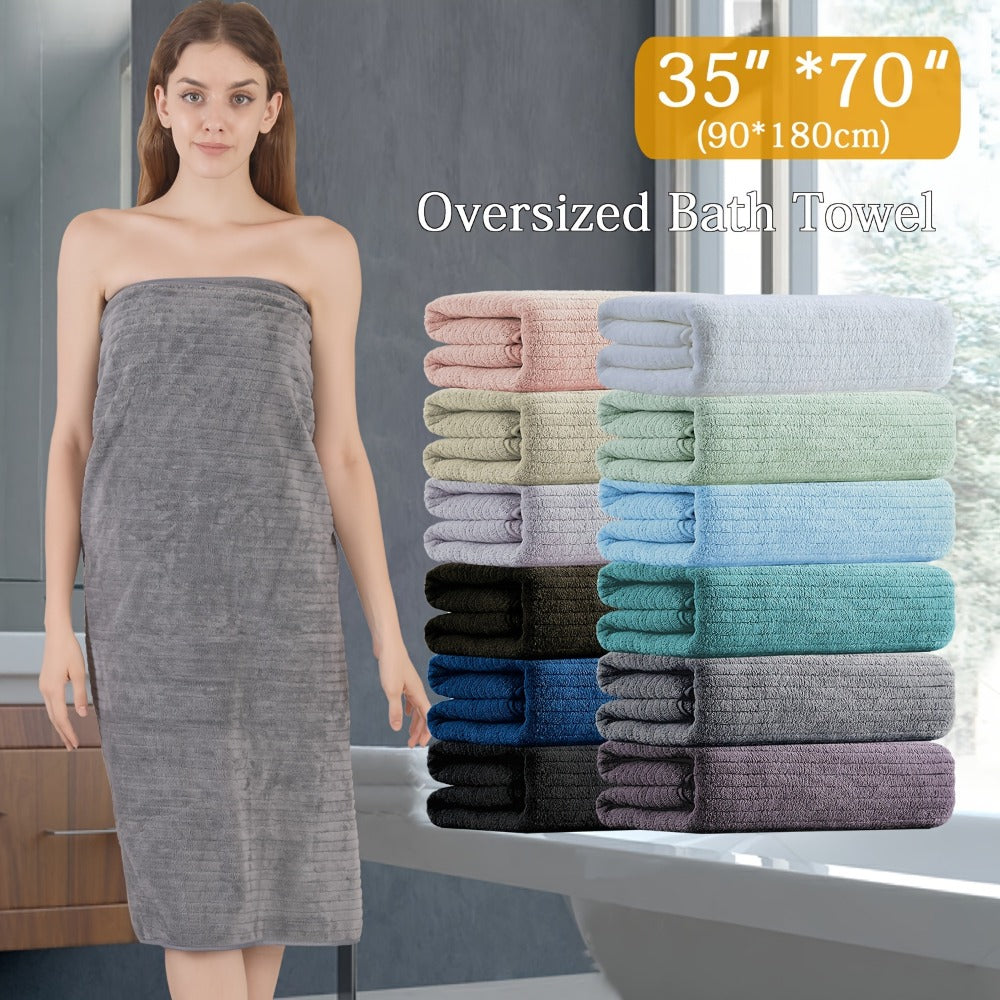 Bath Towels Set 4 Pack 35x70 Inch Oversized Extra Large - Microfiber Super Absorbent Quick Dry XL Bath Sheet Soft Bathroom Towels | 13 Colors | Family Hotel Spa Shower Towel Set Coastal Style