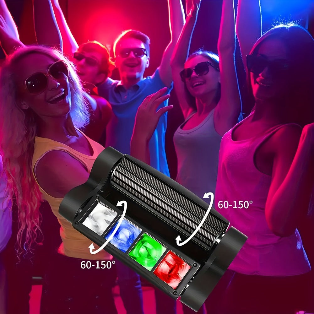 LED Spider Moving Head Stage Light 8x3W DJ Disco Party Light Sound Activated DMX-512 Control Beam Shaking Head Spider Lamp for Club Bar Wedding Carnival Festival Live Show