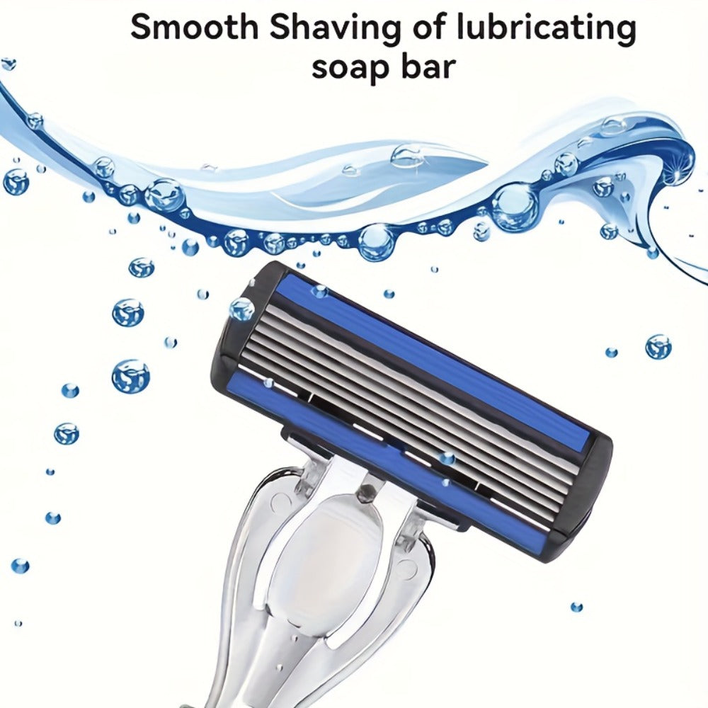 Men's Safety Razor with Replacement Blades - Anti-Slip Stainless Steel Handle Shaver for Beard & Sideburns, Classic Style Wet Shaving Razor, Multiple Blade Bundle Options