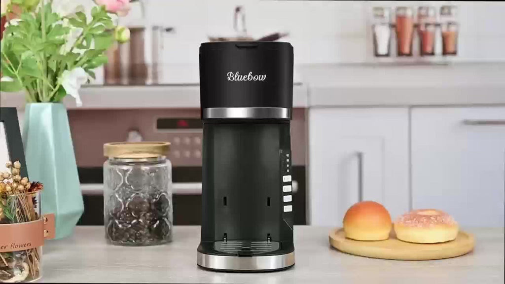 Single Serve Coffee Maker 3-in-1 ¨C Hot & Iced Coffee Machine Compatible with K-Cup Pods, Ground Coffee & Tea, 6-12 oz Brew Sizes, Iced Tea Maker, Compact Countertop Brewer ¨C Black (CM6080/CM6070)