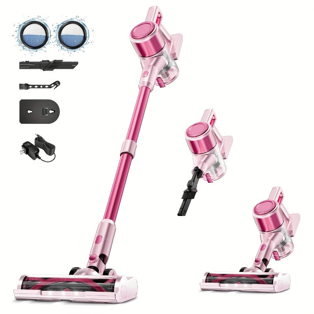 Cordless Stick Vacuum Cleaner 60Kpa 55-Min Runtime - Anti-Tangle Lightweight Handheld Vacuum for Hardwood Floor Carpet Pet Hair Corded Cordless 2200mAh Battery
