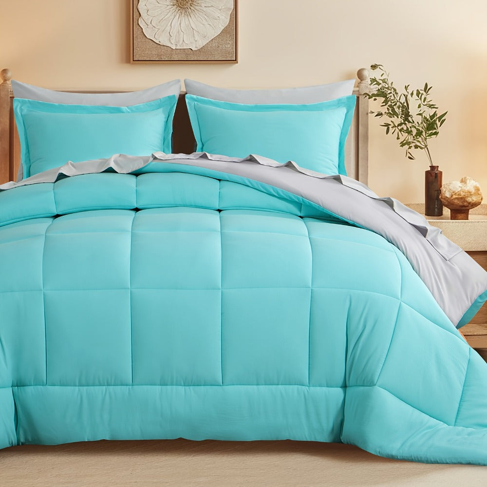 7 Piece Comforter Set Luxury Soft Fluffy Bedding All Season Bed in a Bag with Comforter Fitted Sheet Flat Sheet Pillowcases Hypoallergenic Breathable Easy Care Queen King Twin XL Full