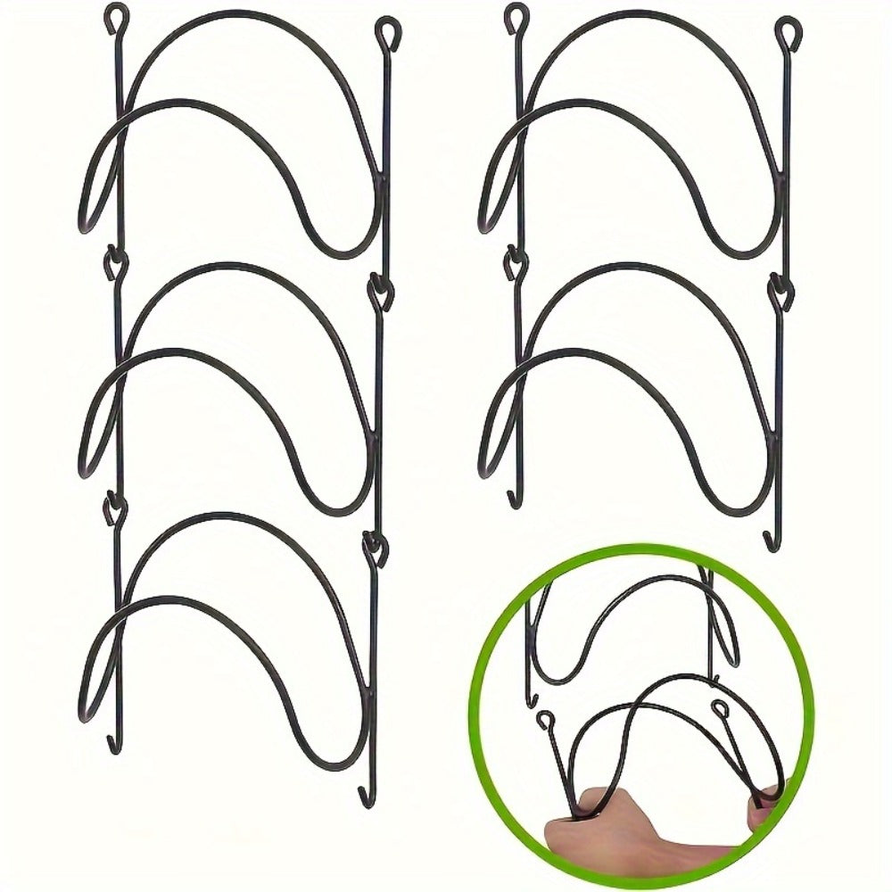 Wall Mounted Towel Rack with Hooks 6pcs Iron Hanging Rack Set Multi-Layer Wall Storage Organizer for Bathroom, Bedroom & Kitchen ¨C Easy Install, Clothes & Towel Hanger