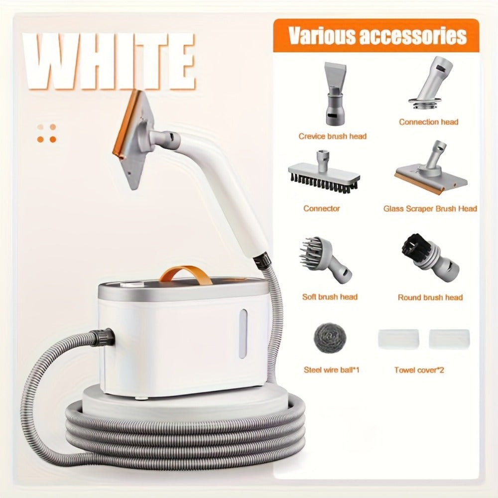 Portable Steam Cleaner 1200W, 2.3Bar High-Pressure Handheld Steam Cleaner 15-Second Heat-Up, 750ML Tank, 9-Piece Accessory Kit for Tile, Grout, Floor, Car, Kitchen & Bathroom Deep Cleaning