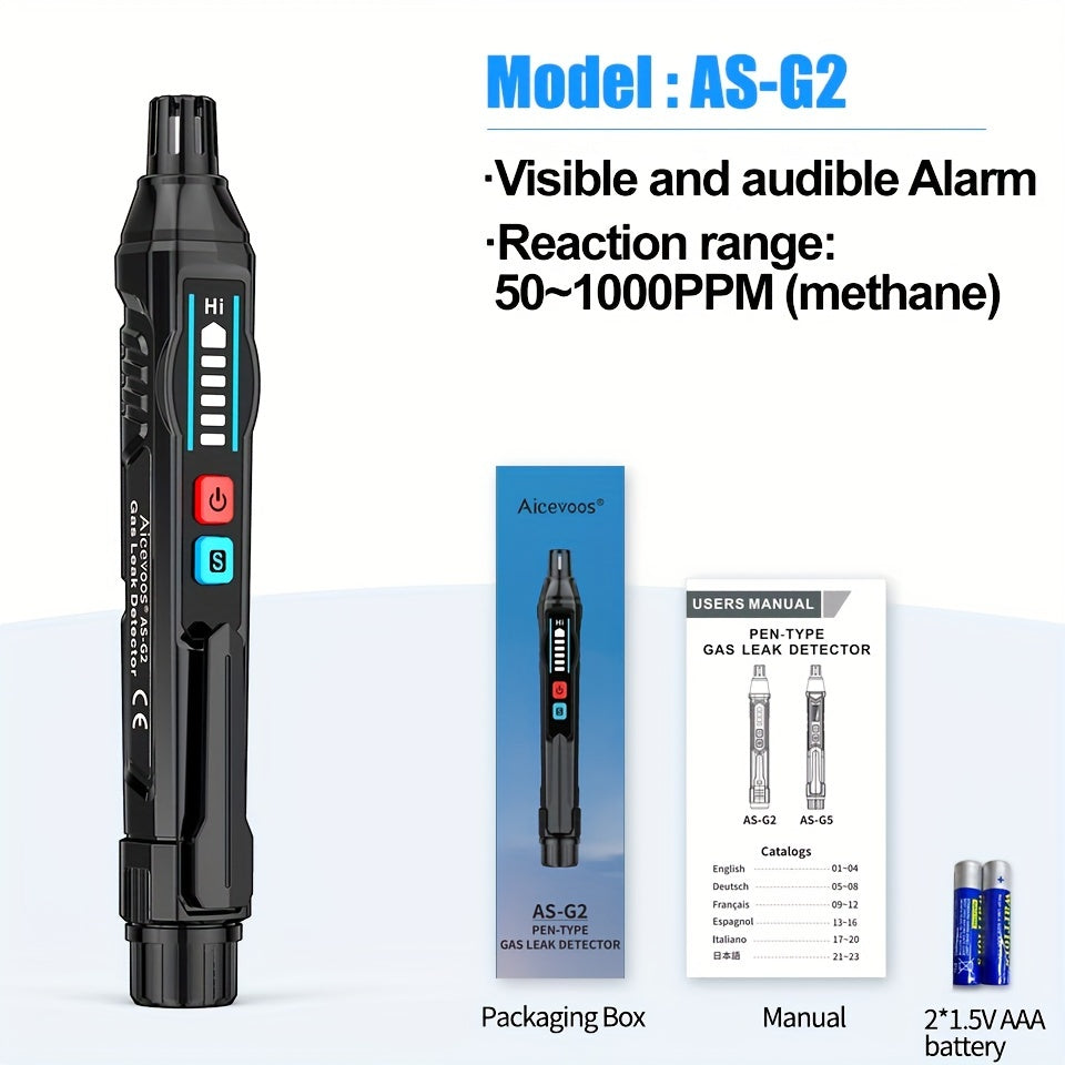 Combustible Gas Leak Detector - High Sensitivity Natural Gas & Methane Alarm with Audible & Visual Alert for Home & Industrial Safety
