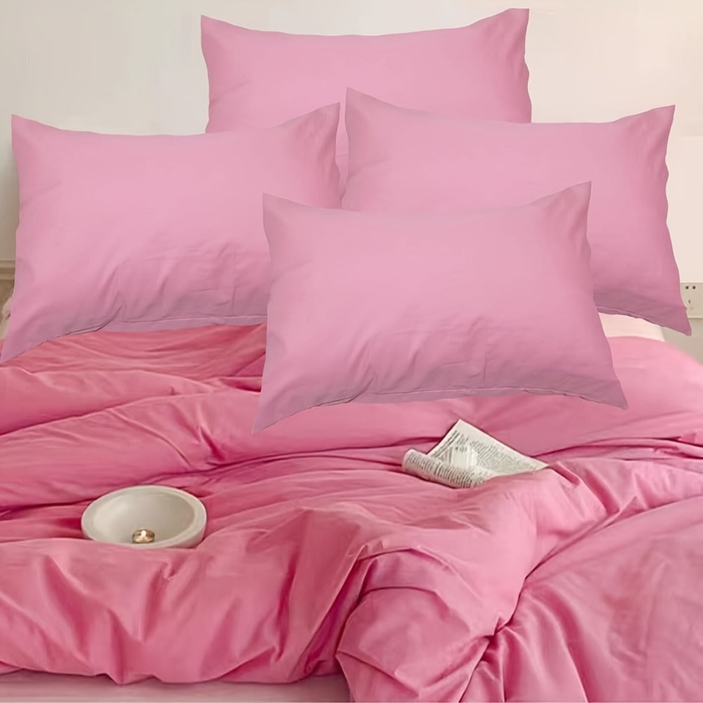 Microfiber Pillowcases Set of 4 ¨C Soft Brushed 90GSM Wrinkle-Resistant Envelope Closure Pillow Covers, Queen & King Size, Multiple Colors, Breathable Polyester Pillow Cases for Bedroom Hotel