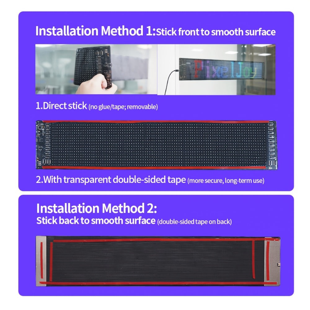 Programmable LED Sign Flexible Matrix Panel ¨C App & USB Control, RGB Multicolor, Music Sync, Text & Animation Display for Indoor Shop, Party & Event Decoration (16¡Á32 to 16¡Á192)