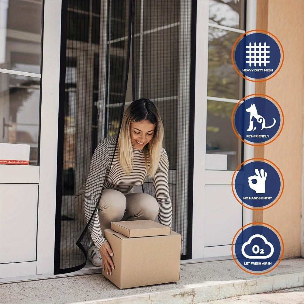 Magnetic Screen Door for Doorways ¨C Heavy Duty Self-Sealing Mesh Door Screen with Magnetic Closure, Hands-Free, Pet & Kid Friendly, Durable Nylon, Fits Most Door Frames, Easy Install