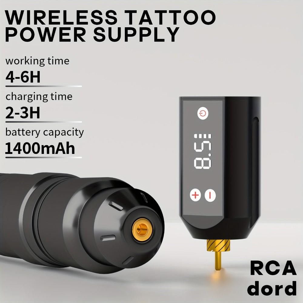 Tattoo Pen Kit Wireless Battery Tattoo Gun with LCD Screen, 1500mAh Cordless Rotary Tattoo Machine, 10pcs Cartridge Needles, 11 Color Inks & Power Supply ¨C Complete Tattoo Kit for Beginners & Artists