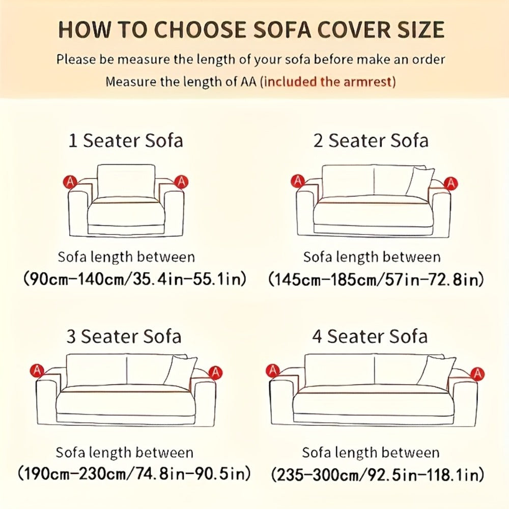 Sofa Cover Stretchy Washable Slipcover for 1 2 3 4 Seater Couch, Zigzag Textured Fabric, Scratch Slip Resistant Furniture Protector, Cream White Light Grey Dark Gray Coffee Brown