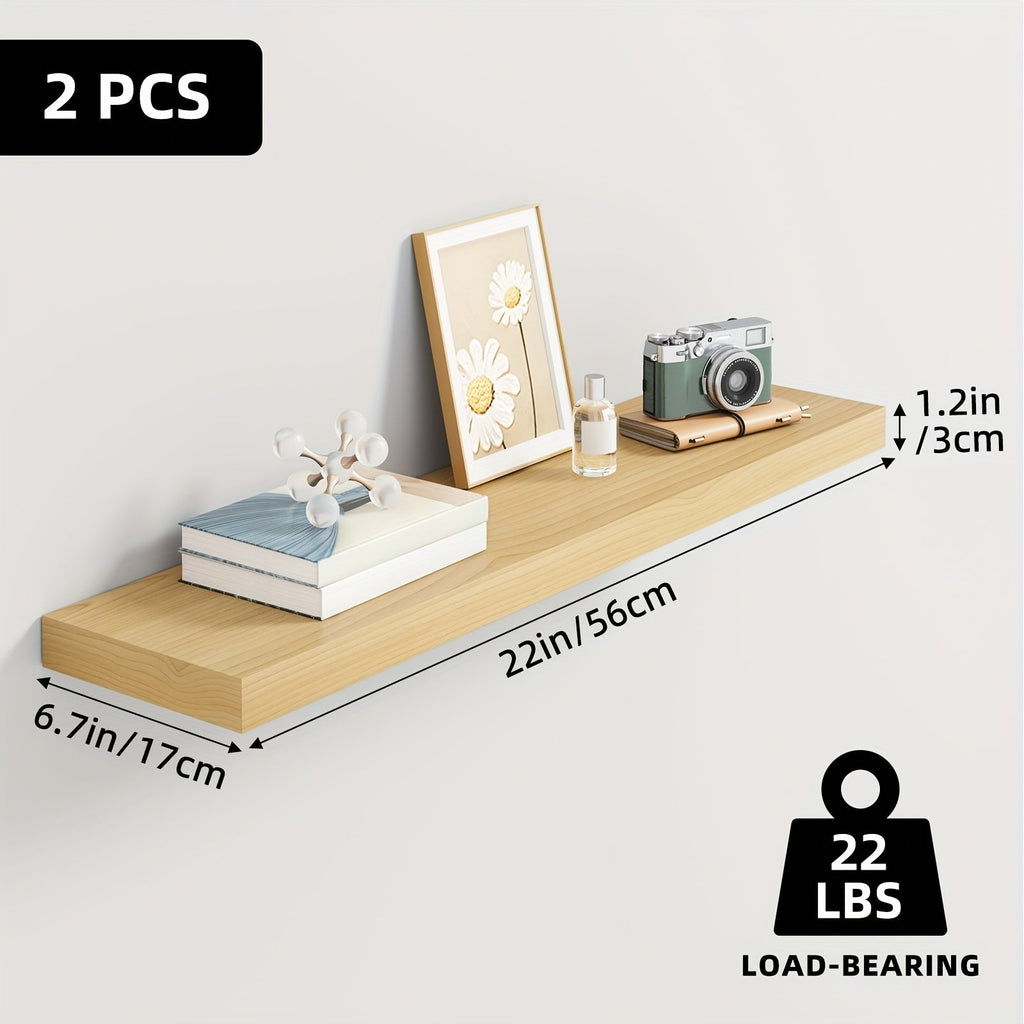 Floating Wall Shelves Set ¨C Wooden Wall-Mounted Shelves for Living Room, Kitchen & Bathroom (2/4/6pcs, 15.7¡±/19.7¡±/22¡±)