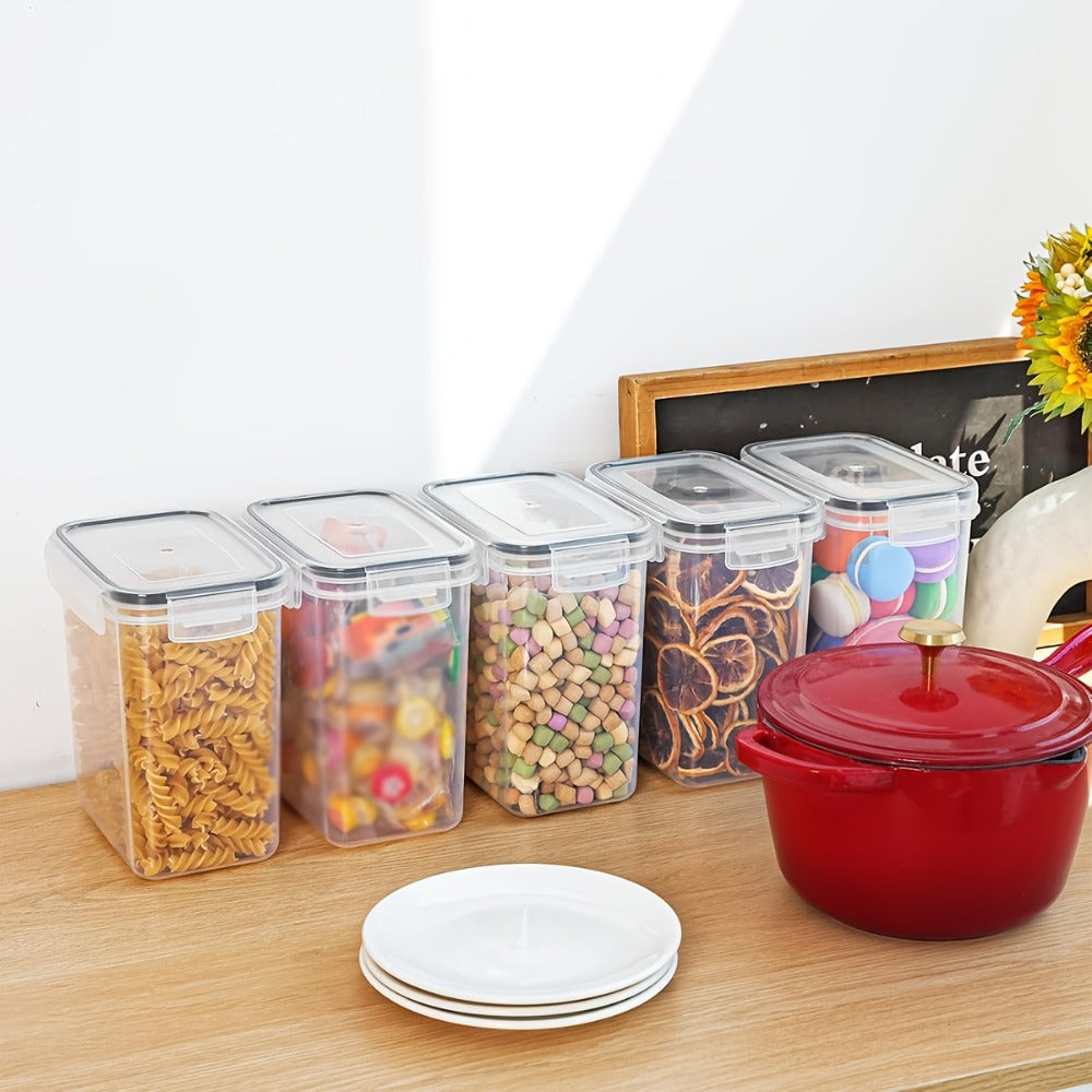 Airtight Food Storage Containers with Lids BPA Free Plastic Kitchen Pantry Organizer Set for Rice Cereal Pasta Flour Sugar Spaghetti - 6 14 18 30 48 60 84pcs Flip Top Seal Canister Set