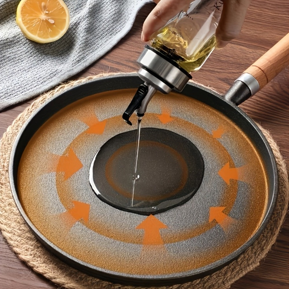 Cast Iron Skillet Non-stick Flat Pan 8.27/9.45/10.63 Inch for Pancakes Eggs & Crepes ¨C Induction Gas Campfire Compatible Breakfast Griddle Pan for Indoor Outdoor Cooking