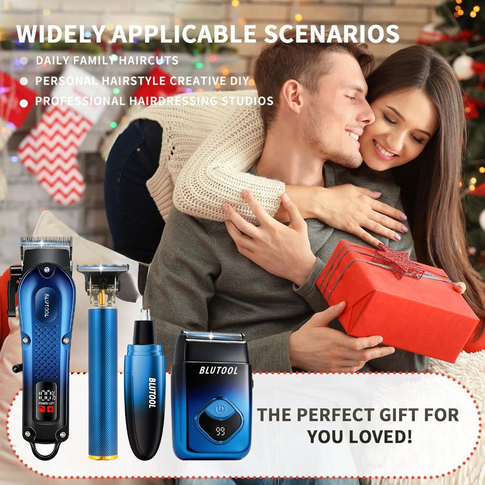 Men's Electric Grooming Set Hair Clipper Nose Trimmer Shaver Kit Cordless USB Rechargeable Professional Haircut Sculpt Shave for Home Car Travel Gift for Dad Husband Boyfriend