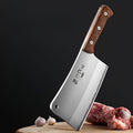 Meat Cleaver Heavy Duty Stainless Steel - Sharp Butcher Knife for Cutting Meat & Bones, Multi-Purpose Kitchen Chopper with Wooden Handle