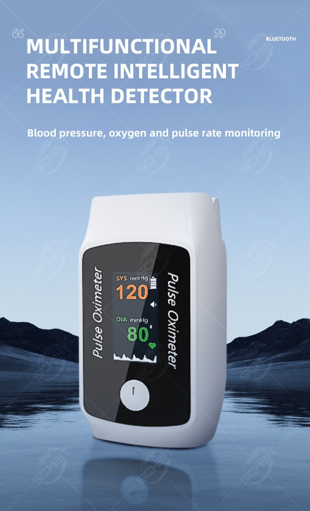 Fingertip Pulse Oximeter 2-in-1 with Blood Pressure Monitor | Real-Time Heart Rate & SpO2 Tracking via Bluetooth App | Compact Digital Oxygen Meter with Perfusion Index | BM1000B Sporting & Aviation Use