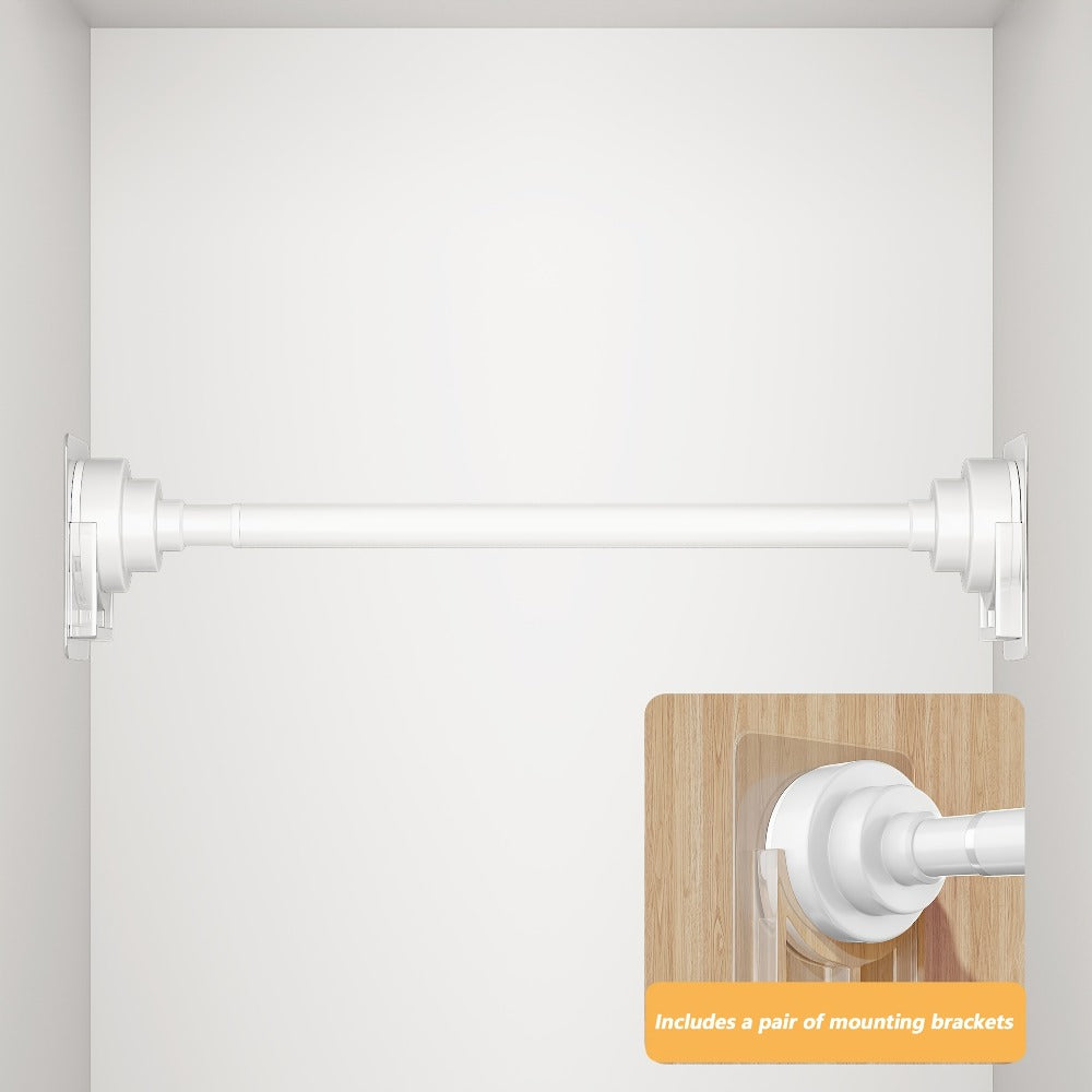 Tension Rod Stainless Steel No Drill - Adjustable Curtain Rod for Wardrobe Bathroom Bedroom, Clothes Drying Rod, Multiple Sizes & Colors