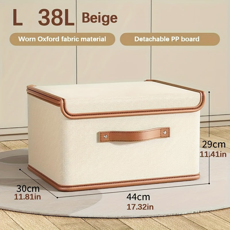 Foldable Storage Bins with Lids 2-Pack, Large Collapsible Clothes Organizer with Flip-Top Closure ¡ª Under Bed Storage for Bedroom, Closet, Dorm, Home & Travel | Multiple Sizes