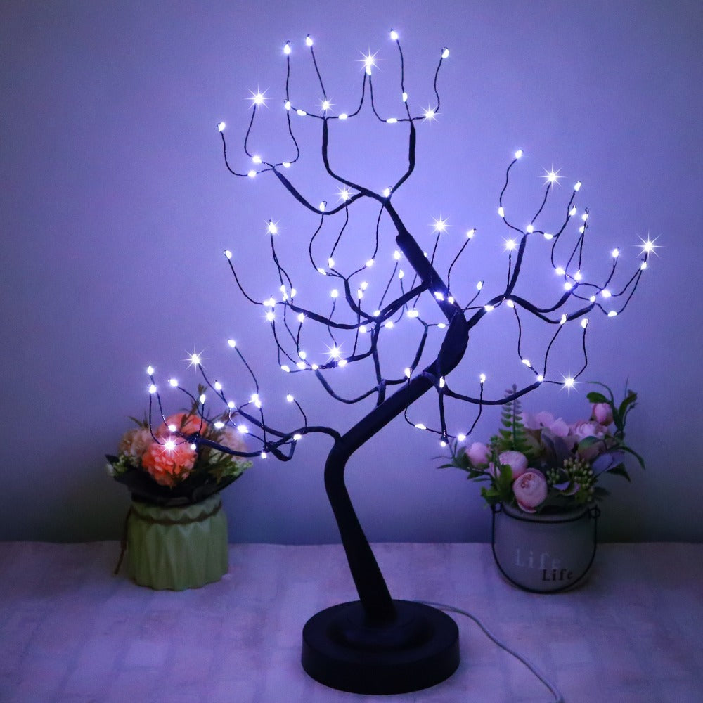 LED Tabletop Tree Light 20 Inch, 108 LED Fairy Lighted Branch Tree Lamp with 8 Lighting Modes & Timer, USB or Battery Powered Desk Decor for Bedroom Home Office Christmas Halloween