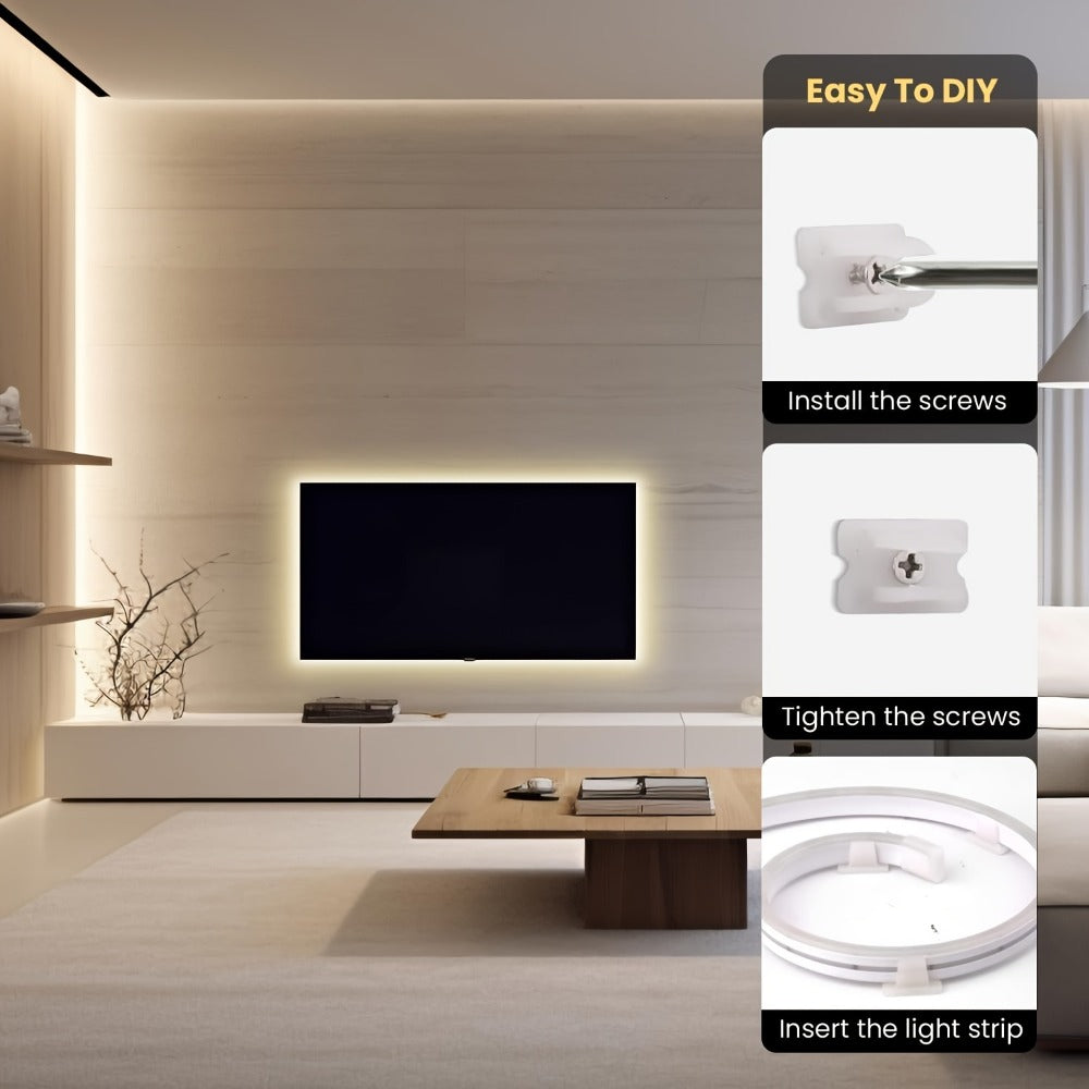 LED Neon Light Strip 32.8ft 10m 1200 LEDs Super Bright, IP65 Waterproof 24V Flexible Neon Strip with Power Adapter & Mounting Clips, White Pink Warm White Ice Blue, Bedroom Kitchen Outdoor Christmas Halloween Decor