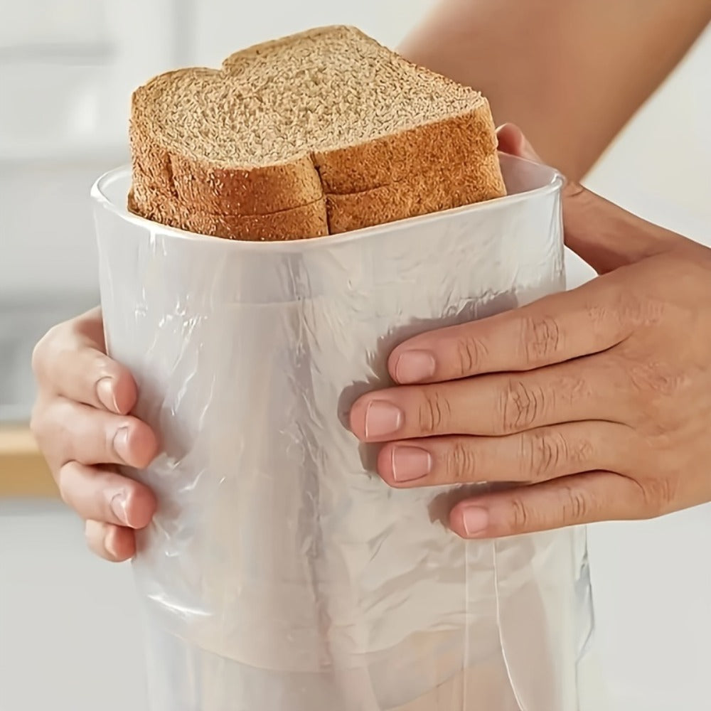 Leak Proof Plastic Food Storage Container with Flip Top Lid ¨C Airtight Sealing Box for Bread, Toast, Fruits & Vegetables, Rectangle Kitchen Organizer