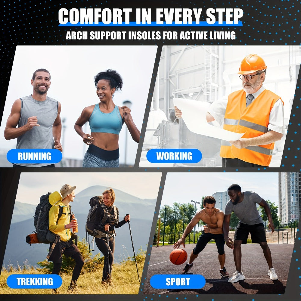 Arch Support Insoles for Men & Women ¨C Heavy Duty Shoe Inserts for Flat Feet, Shock Absorption, Plantar Fasciitis Relief, Work Boots, Hiking & Standing All Day