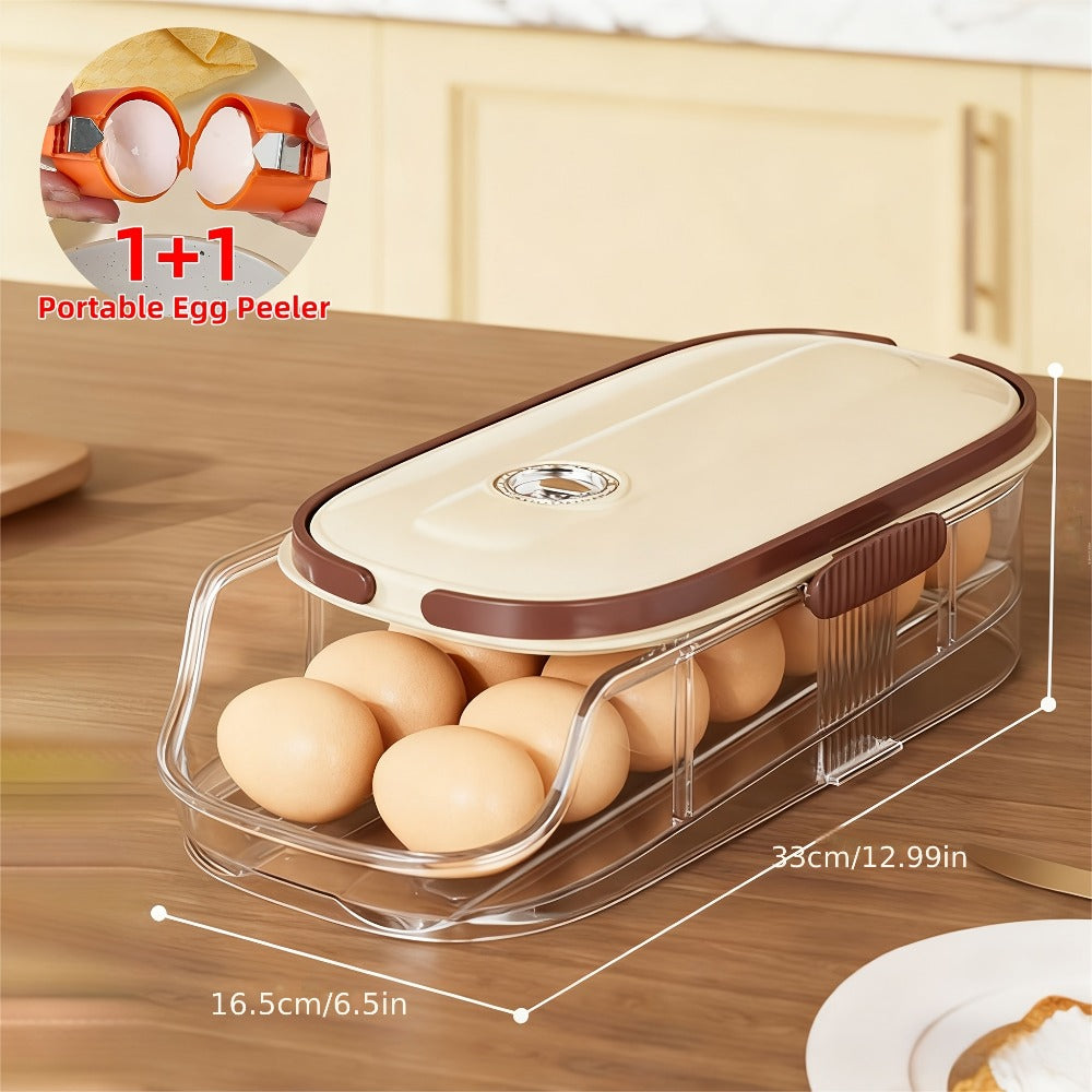 Egg Organizer for Refrigerator, Multi-Layer Auto-Rolling Egg Rack with Large Capacity ¨C Space-Saving Egg Storage Dispenser for Fridge, Cabinet & Countertop, Ideal for Busy Families