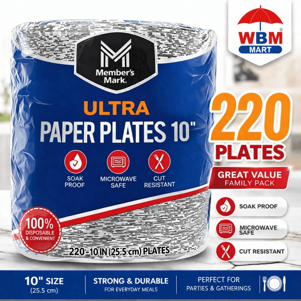 Botanical Leaf Paper Plates 10 Inch Disposable Heavy Duty Microwave Safe Soak-Proof Cut-Resistant for Parties Events Daily Use