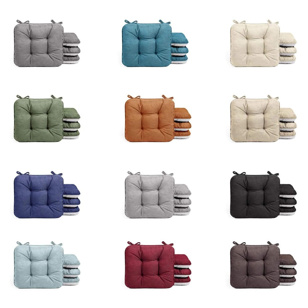 Memory Foam Chair Cushions Set of 4 ¨C Kitchen Chair Pads with Non-Slip Backing & Ties, 500GSM Thick Seat Cushions for Dining Chairs Indoor