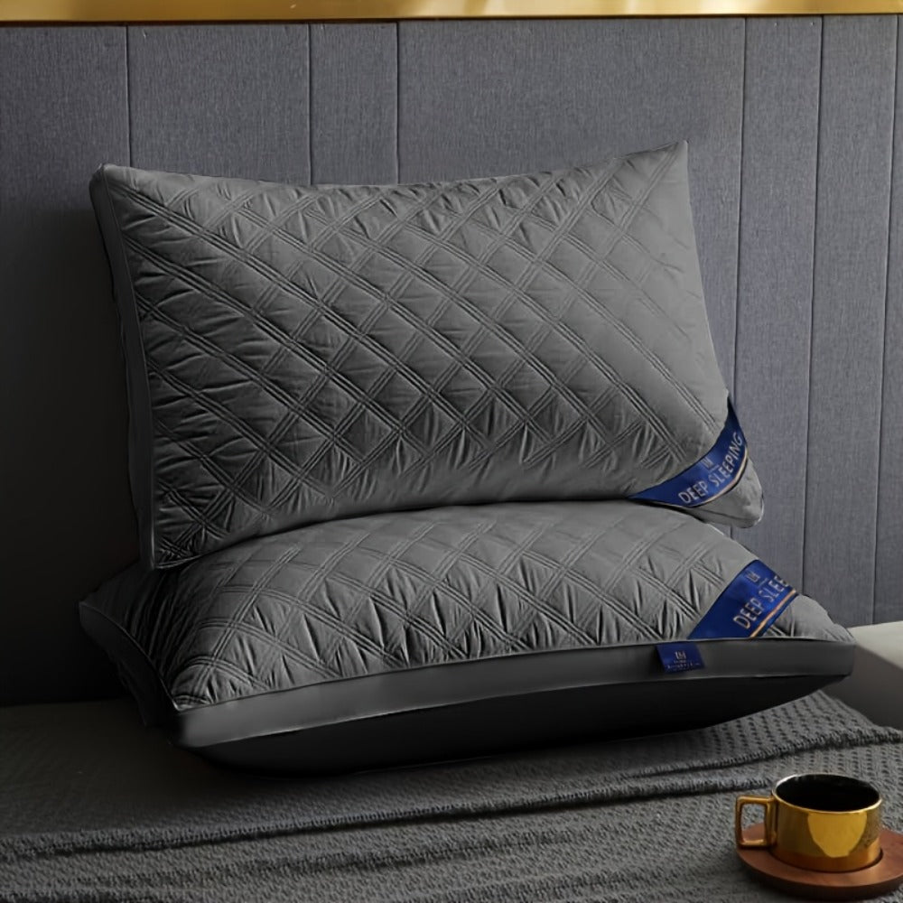Queen Size Pillows for Side Sleepers ¨C 800g Heavyweight Hotel Collection, Hypoallergenic Down Alternative, Ultra-Plush & Resilient, Machine Washable 20x30 Inches ¨C Available in 1, 2 & 4 Pack (White/Gray)