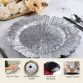 Charger Plates 13 Inch Set of 24 ¨C Floral Reef Design Decorative Dinner Plate Chargers for Wedding Table Setting Party Banquet Reception Decor Silver Rose Gold Red