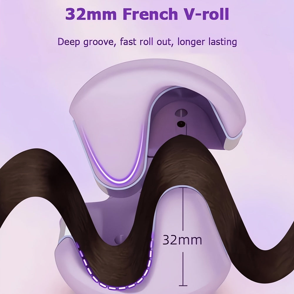 32mm Wave Curling Iron - Women's Hair Curler for Long-Lasting Deep Curls & Instant Beach Waves, Professional Salon Styling Tool for All Hair Types, Easy to Use, Gift for Women, Travel & Home Use