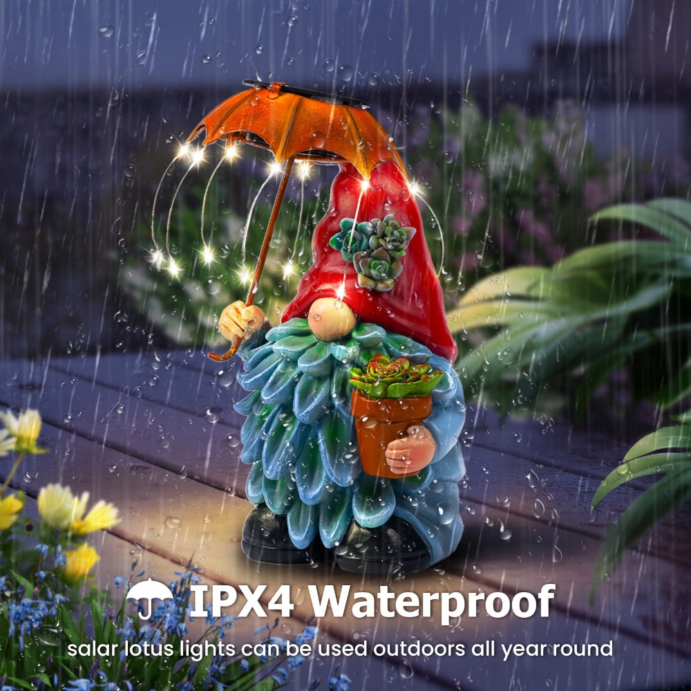 Solar Light Elf Resin Statue ¨C Outdoor Garden Figurine That Automatically Lights Up at Night, Holiday Collectible Decor for Christmas, Easter, Halloween, Thanksgiving & Hanukkah, Patio Porch Desk Decor Gift
