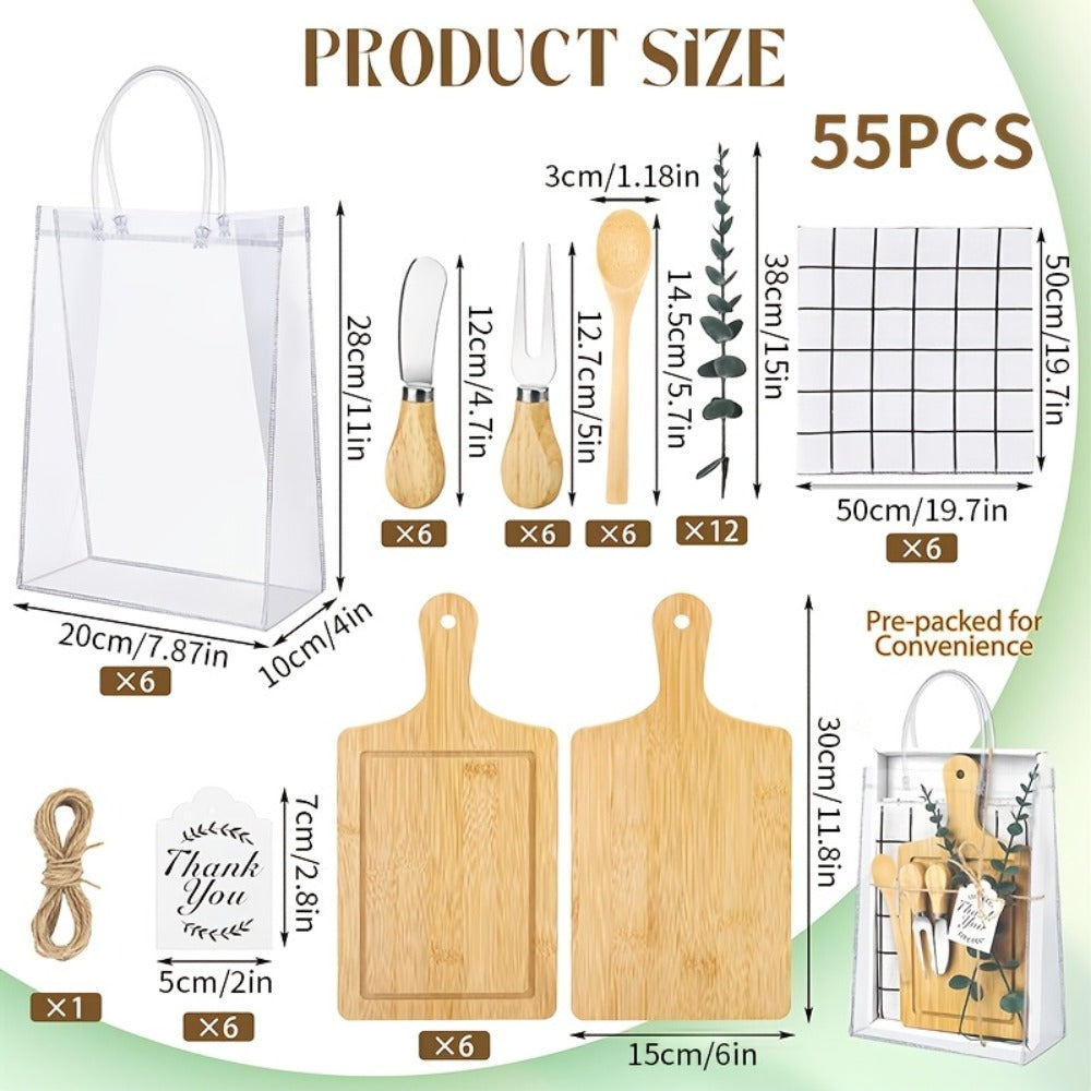 Pizza Board Gift Set with Knives Spoons Gift Bag and Kitchen Towel - Charcuterie Cheese Board Set for Bridal Shower Party Favor, Christmas Holiday Gift for Her Him, Wedding Shower Game Prize