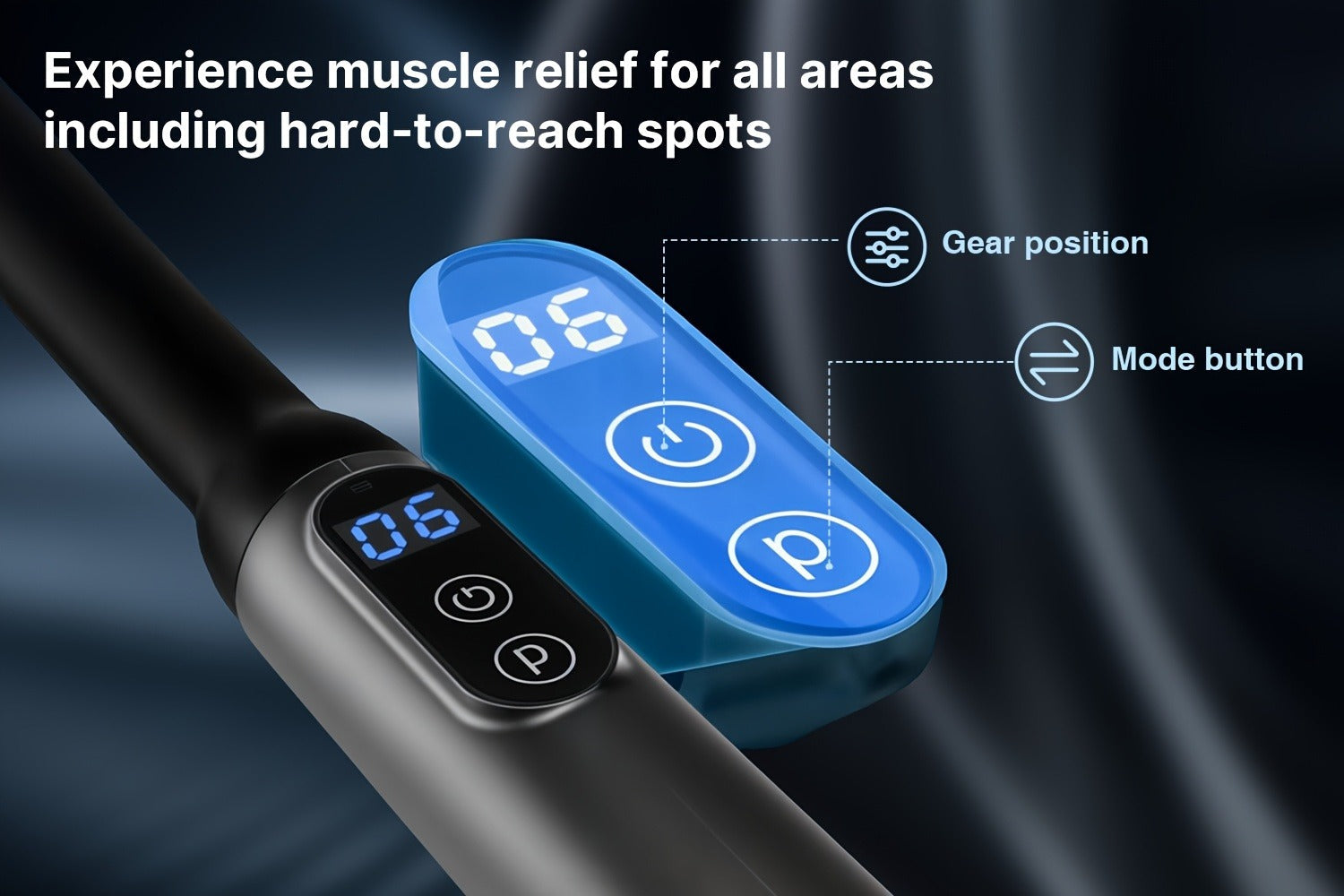 Massage Gun Deep Tissue Percussion Massager for Athletes - 6 Speed Levels, 3 Modes, 4 Interchangeable Heads, Ultra-Quiet 40dB Motor, Handheld Muscle Relaxer for Neck Back Shoulder & Leg Pain Relief