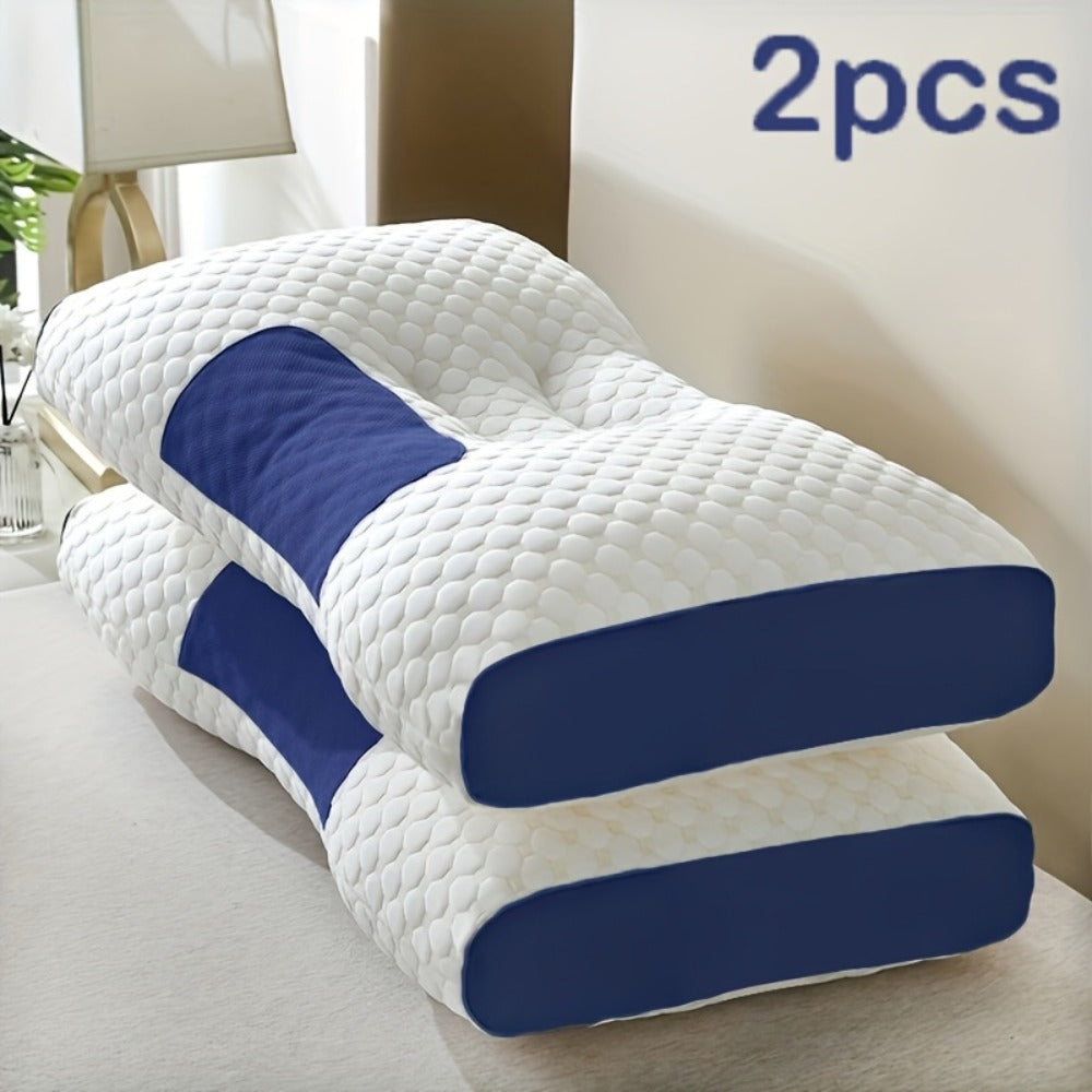 Ergonomic Neck Pillow 2-Pack Orthopedic Contour Support, Removable Zippered Cover, Breathable Fabric, All-Season Cervical Spine Relief, Neck & Shoulder Massager Pillow