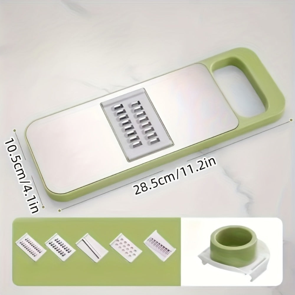 Mandoline Slicer 6-in-1 Vegetable Slicer Set with Interchangeable Blades - Stainless Steel Manual Julienne Grater Spiralizer Kitchen Tool for Potatoes Carrots Cucumbers with Safety Holder